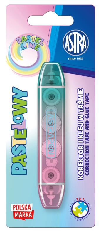 KOREKTOR I KLEJ W TAŚMIE 2W1 ASTRAPEN Pastel Line - 1 szt. blister