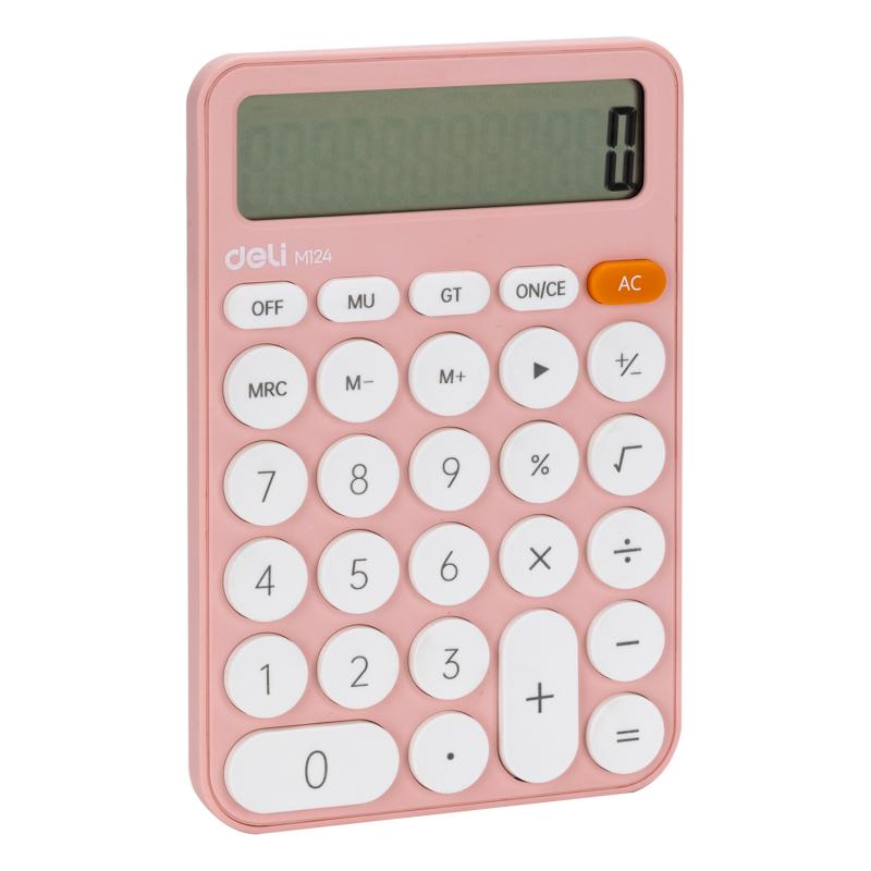 KALKULATOR M124 12-POZYCYJNY RÓŻOWY DELI
