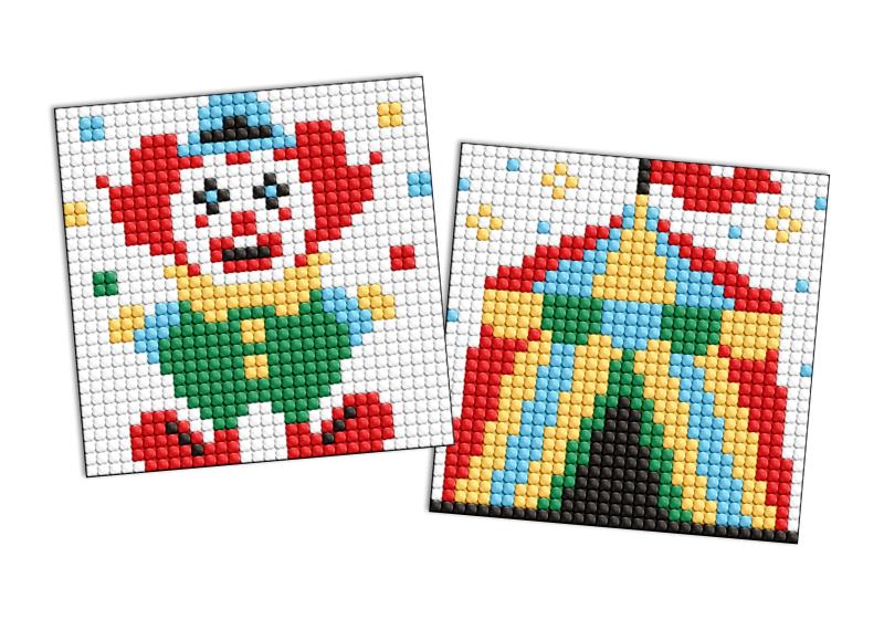 ZESTAW DO MOZAIKI DIAMENTOWEJ KIDS NA SAMOPRZYLEPNEJ PODSTAWIE ZAWÓD KLAUN 9X9CM