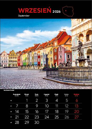 KALENDARZ WIELOPLANSZOWY NAJ.MIASTA POLSKI JOTAN STANDARD