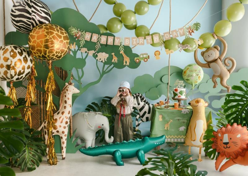 BALON FOLIOWY PASTYLKA HAPPY BIRTHDAY SAFARI 32X35CM MIX