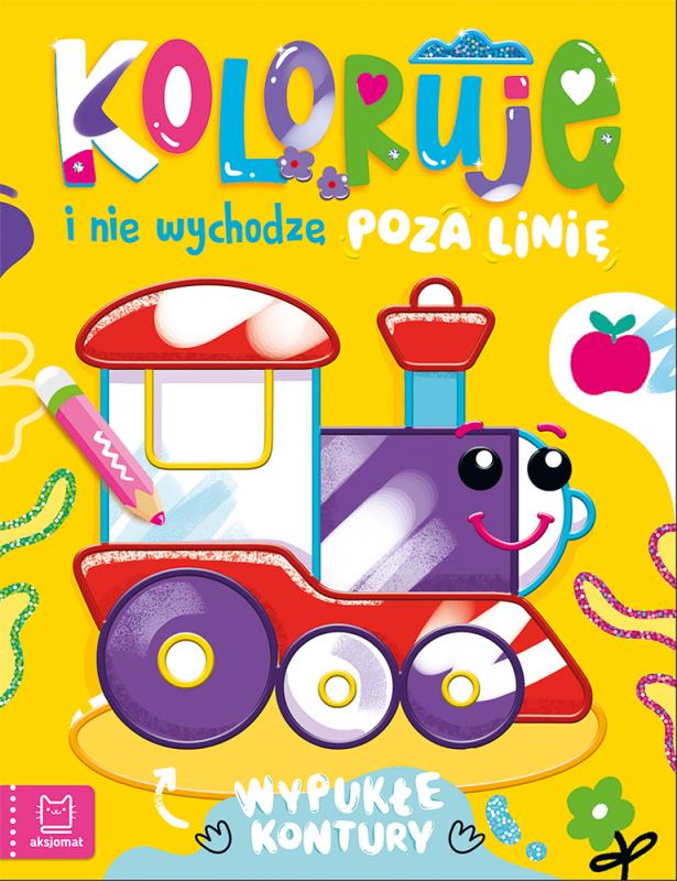 KSIĄŻECZKA KOLORUJĘ I NIE WYCHODZĘ POZA LINIĘ Z LOKOMOTYWĄ.WYPUKŁE KONTURY