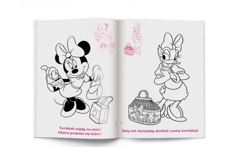 KSIĄŻECZKA MINNIE. KOLOROWANKA Z NAKLEJKAMI