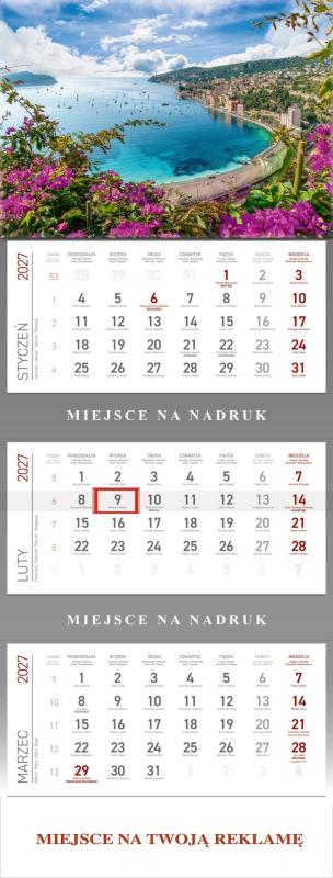 KALENDARZ TRÓJDZIELNY LAZUROWE WYBRZEŻE 2027