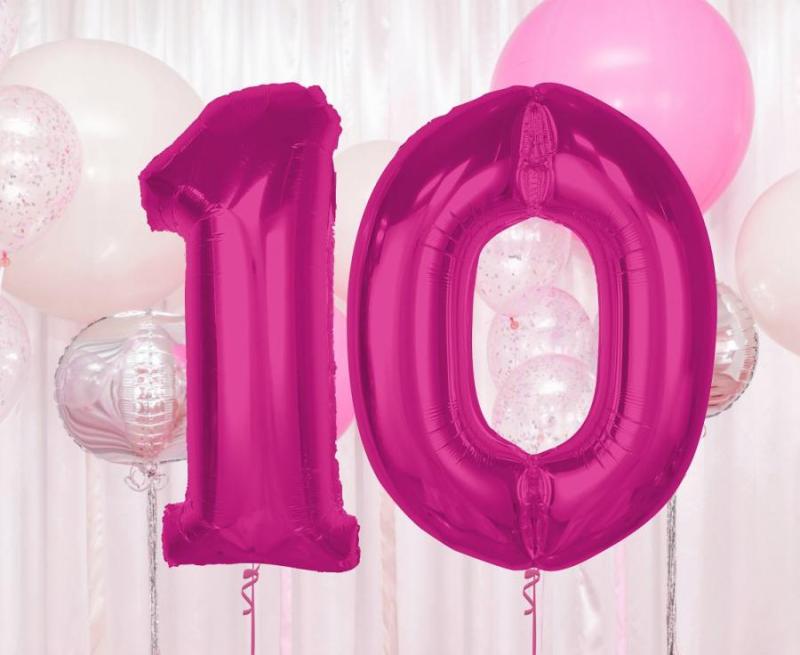 BALON FOLIOWY SMART CYFRA 0 RÓŻOWA 92CM