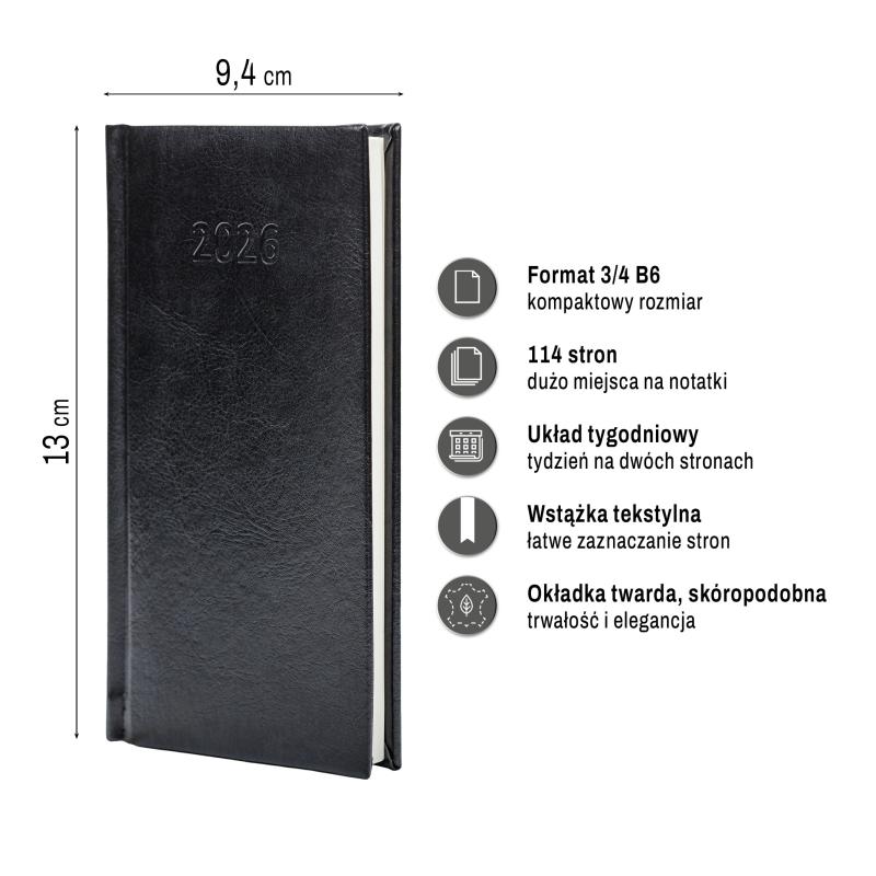 KALENDARZ SLIM 3/4 B6 AREX