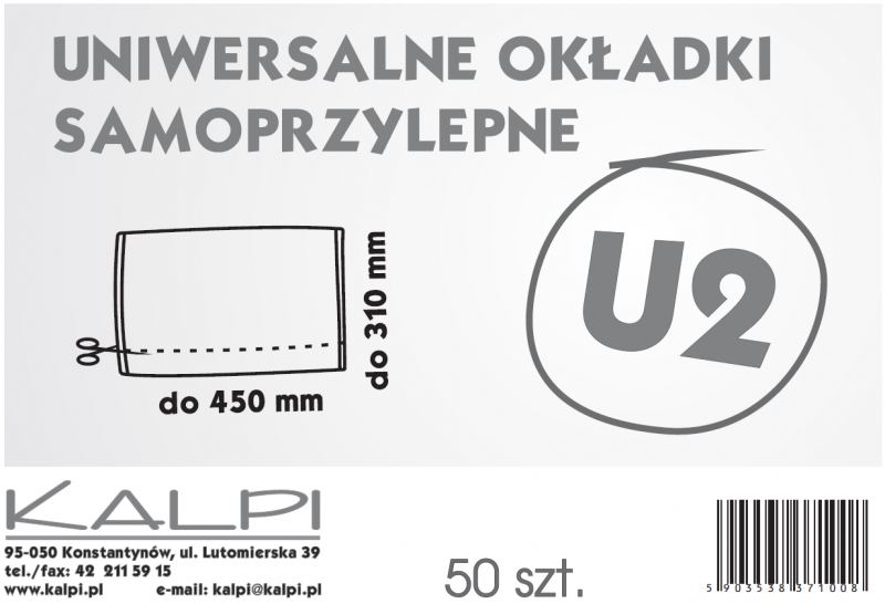 OKŁADKA U2 A4 SAMOPRZYLEPNA KALPI A/50