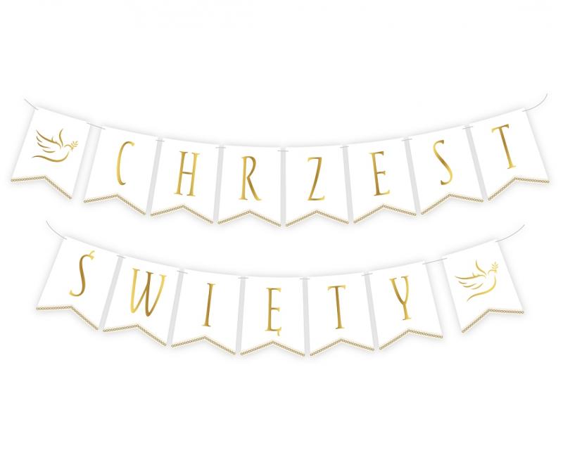 GIRLANDA PAPIEROWA CHRZEST ŚWIĘTY FLAGI 13.5X17.5CM 2X300CM