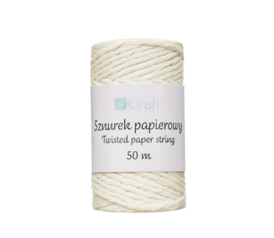 SZNUREK PAPIEROWY SKRĘCANY 50M ECRU