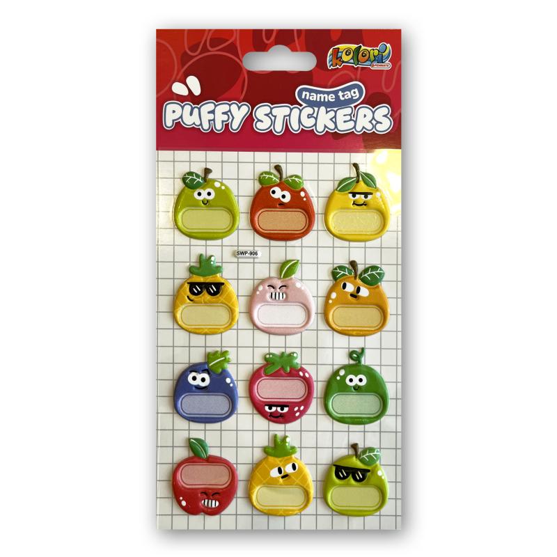 NAKLEJKI PUFFY NAME TAG SWP-906 FRUITS PENMATE KOLORI