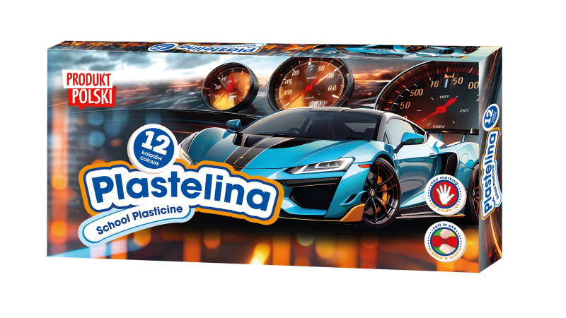 PLASTELINA 12 AUTA