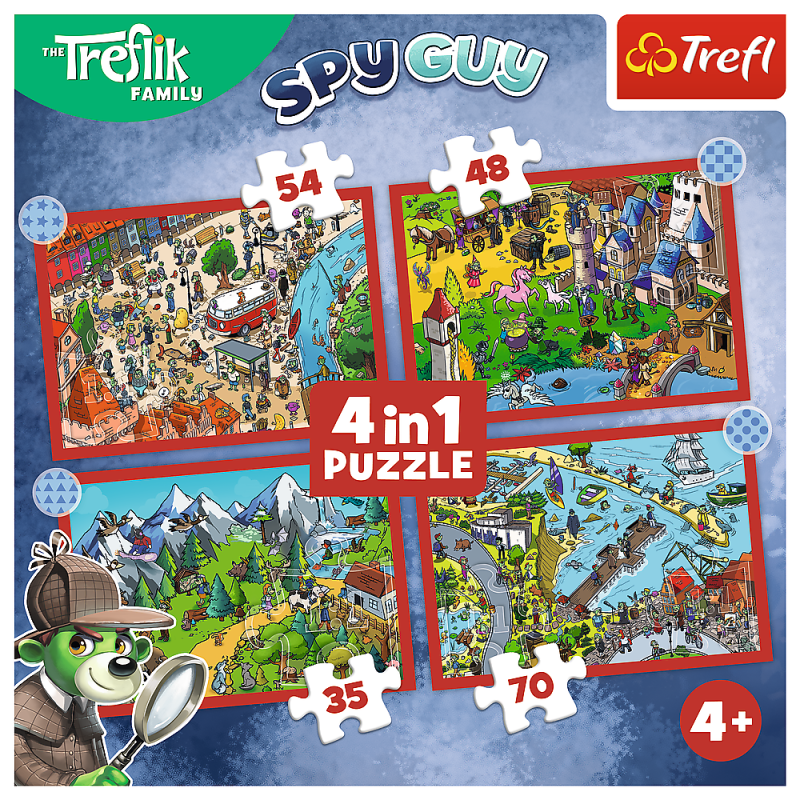 PUZZLE 4W1 TREFL PODRÓŻE TREFLIKÓW