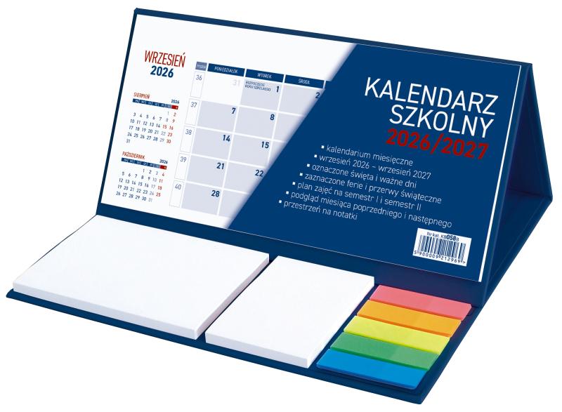 KALENDARZ SZKOLNY Z NOTESEM KLEJONY 2026/2027