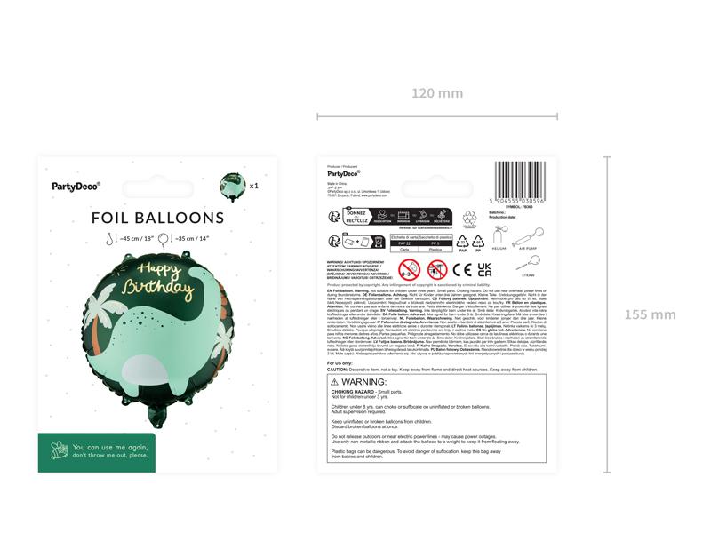 BALON FOLIOWY PASTYLKA BRONTOZAUR 35X35CM MIX
