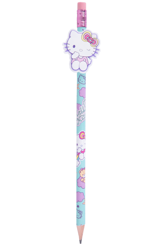 OŁÓWKI Z GUMOWĄ NAKŁADKĄ HB A/24 SZT MIX - PINK HELLO KITTY