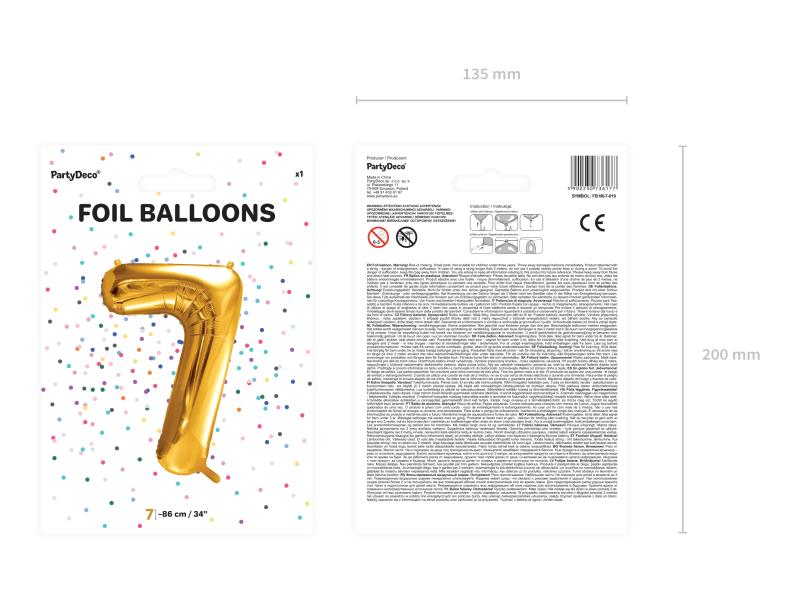 BALON FOLIOWY 7 86CM ZŁOTY