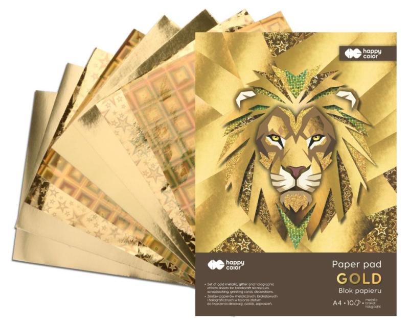 BLOK HOBBY A4/10 GOLD 150-230G HAPPY COLOR