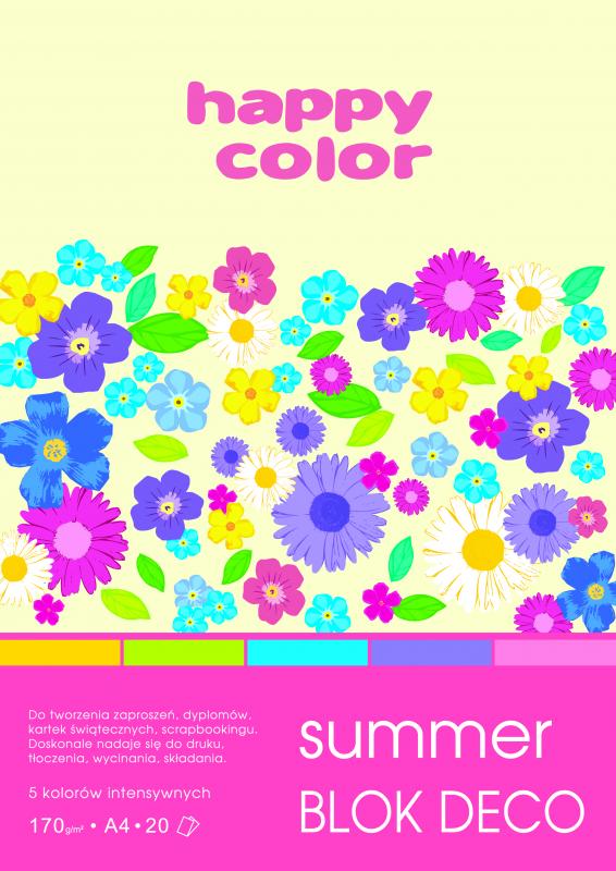 BLOK DECO A4/20 SUMMER 170G 5KOL. HAPPY COLOR