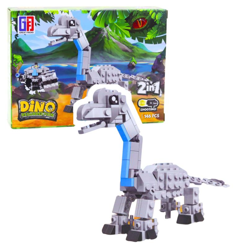 KLOCKI KONSTRUKCYJNE ZESTAW DINOZUR ROBOT 2W1 145-161 ELEMENTÓW MIX