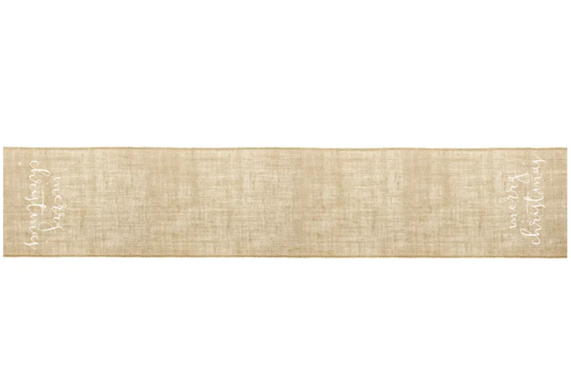 BIEŻNIK JUTOWY MERRY CHRISTMAS BIAŁY 50X250CM