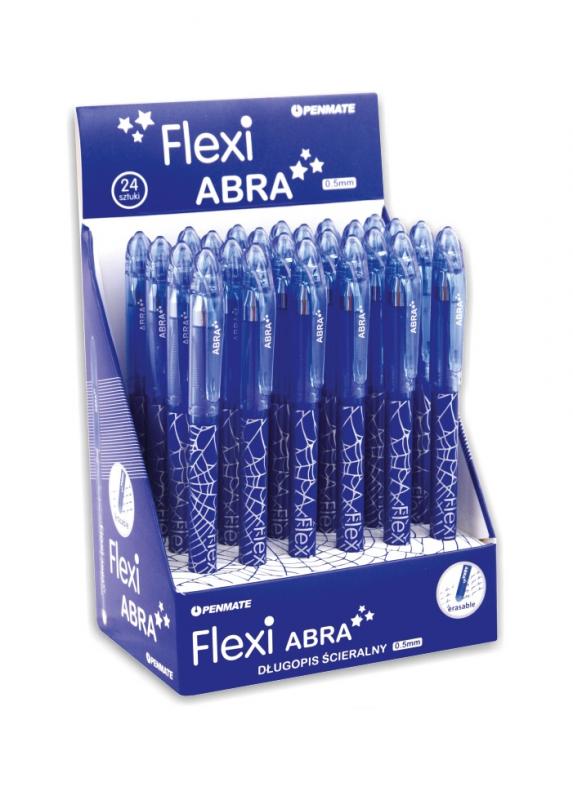 DŁUGOPIS FLEXI ABRA 0,5 ŚCIERALNY NIEBIESKI DISPLAY 24SZT