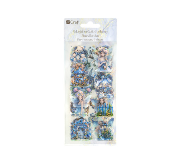 NAKLEJKI PET WRÓŻKI 6 ARKUSZY BLUE STARDUST