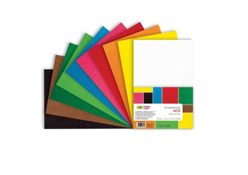 FILC DEKORACYJNY 20X30CM 1,5MM A10 MIX HAPPY COLOR