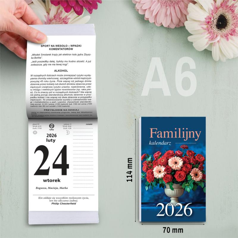 KALENDARZ ZDZIERAK A6 FAMILIJNY AREX
