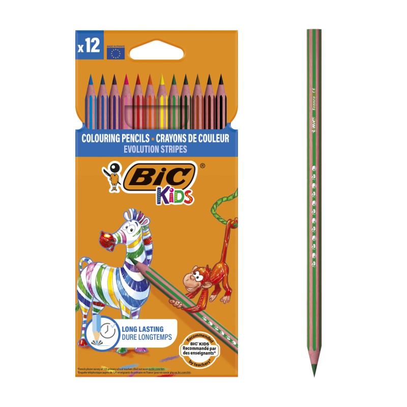 KREDKI 12 BIC EKO.STRIPES Z ŻYWICY