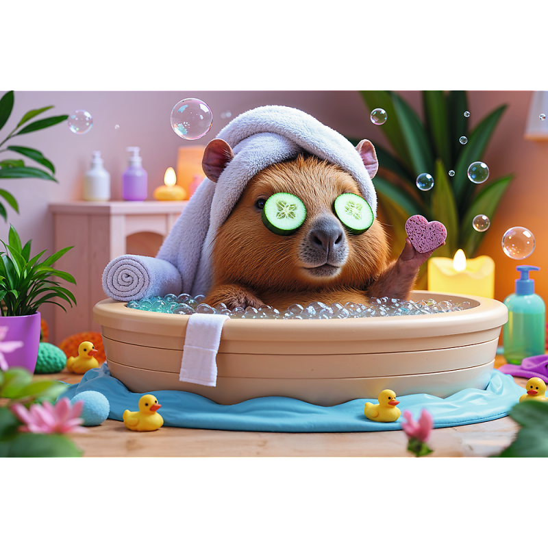 PUZZLE 160 TREFL KAPIBARA W SPA RODZINA TREFLIKÓW