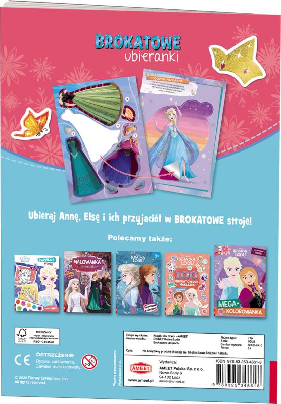 KSIĄŻECZKA DISNEY KRAINA LODU. BROKATOWE UBIERANKI