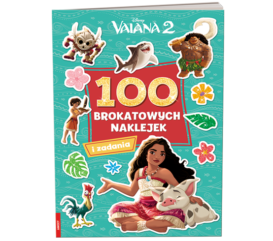 KSIĄŻECZKA DISNEY VAIANA 2. 100 BROKATOWYCH NAKLEJEK