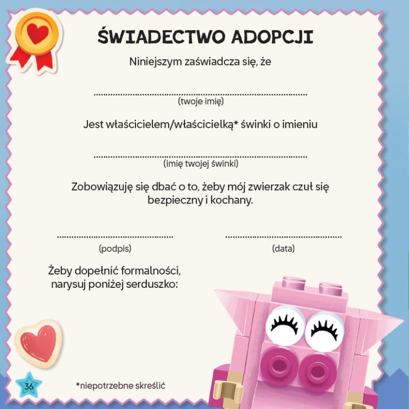 KSIĄŻECZKA LEGO MASTER BRAND. ZWIERZAKI SŁODZIAKI. ŚWINKA