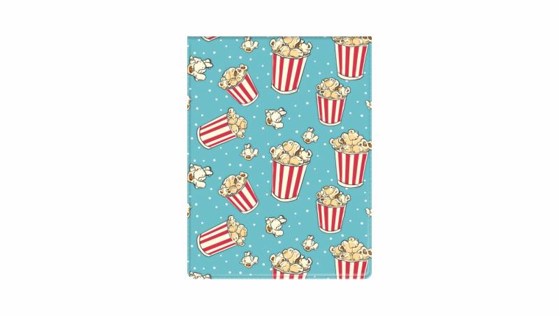 OKŁADKA NA DOKUMENTY UCZNIA PION Z NADRUKIEM POPCORN