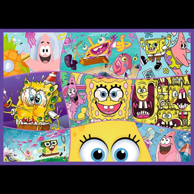 PUZZLE 4X250 TREFL SZALONY ŚWIAT SPONGE BOBA