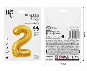 BALON FOLIOWY B&C CYFRA 2 ROYAL GOLD
