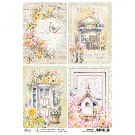 PAPIER RYŻOWY A4 FLOWER SHOP CARDS