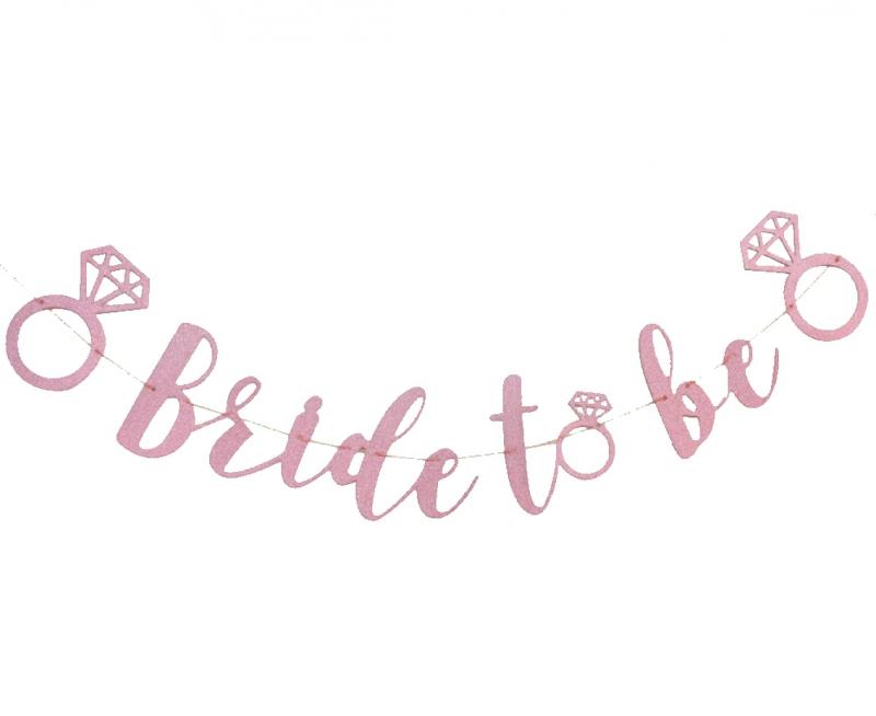 GIRLANDA PAP. GOGIRLS BRIDE TO BE BROKATOWA RÓŻOWA 3M