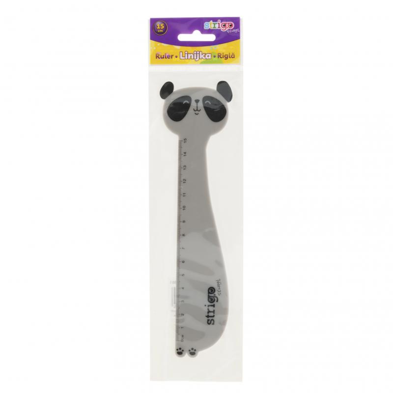 LINIJKA PLASTIKOWA PANDA 15CM STRIGO