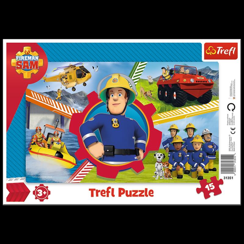 PUZZLE 15 TREFL RAMKOWE UKŁADANKI KSZTAŁTOWE-DZIEŃ STRAŻAKA SAMA