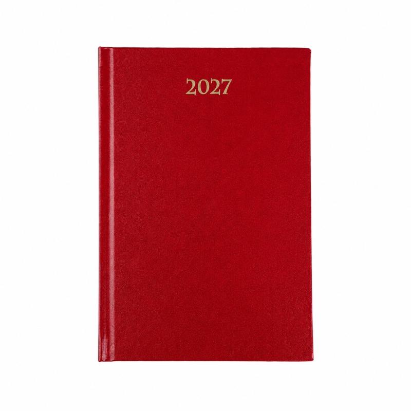 TERMINARZ A5 DZIENNY TWARDY BORDO 2027
