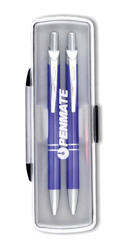 DŁUGOPIS + OŁÓWEK LUX METAL PENMATE CIEMNONIEBIESKI