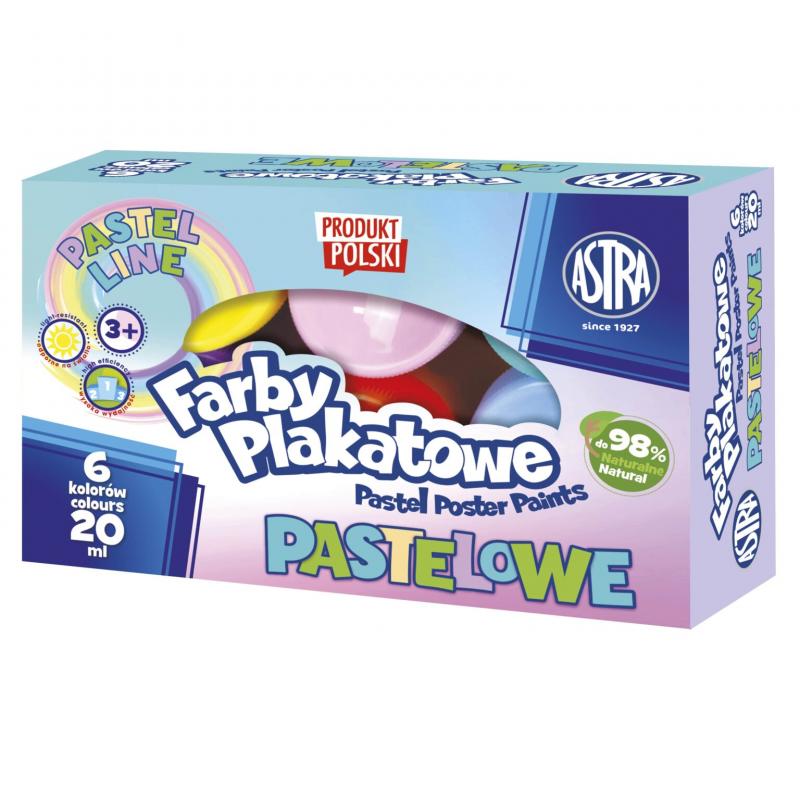 FARBY PLAKATOWE 6 PASTELOWE ASTRA 20 ml Standard box