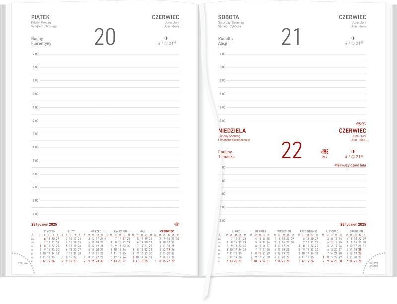 KALENDARZ KSIĄŻKOWY A5 ALBIT DZIENNY BIAŁE KARTKI