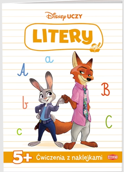 KSIĄŻECZKA DISNEY UCZY ZWIERZOGRÓD.ĆWICZENIA Z NAKLEJKAMI LITERY EDU