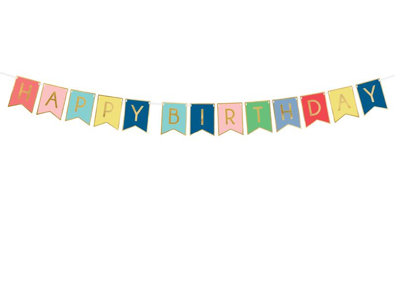 BANER HAPPY BIRTHDAY MIX 15X175CM