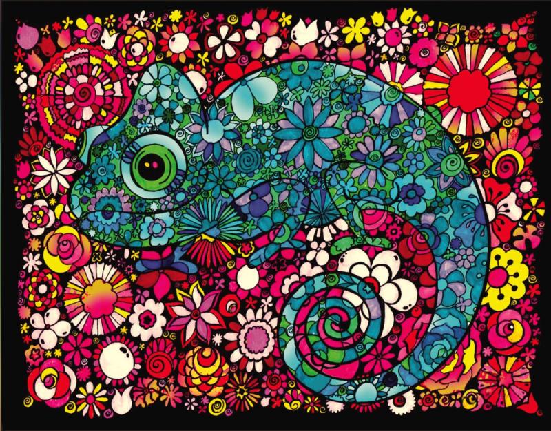 KOLOROWANKA WELWETOWA 47X35 KAMELEON