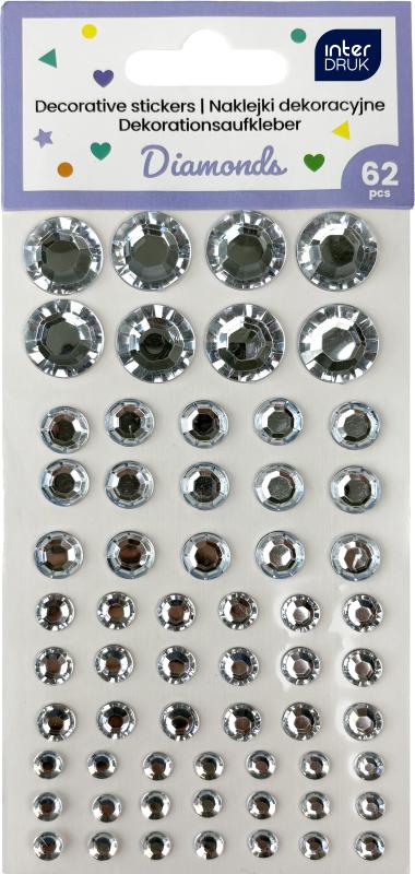 NAKLEJKI DEKORACYJNE 62SZT.DIAMONDS