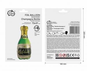 BALON FOLIOWY BUTELKA SZAMPANA 84CM