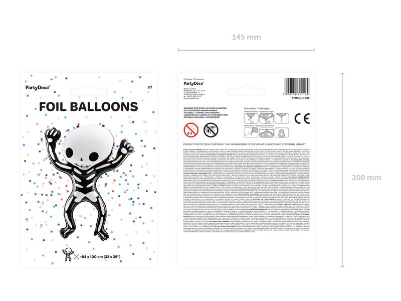 BALON FOLIOWY SZKIELET 84X100CM HALLOWEEN